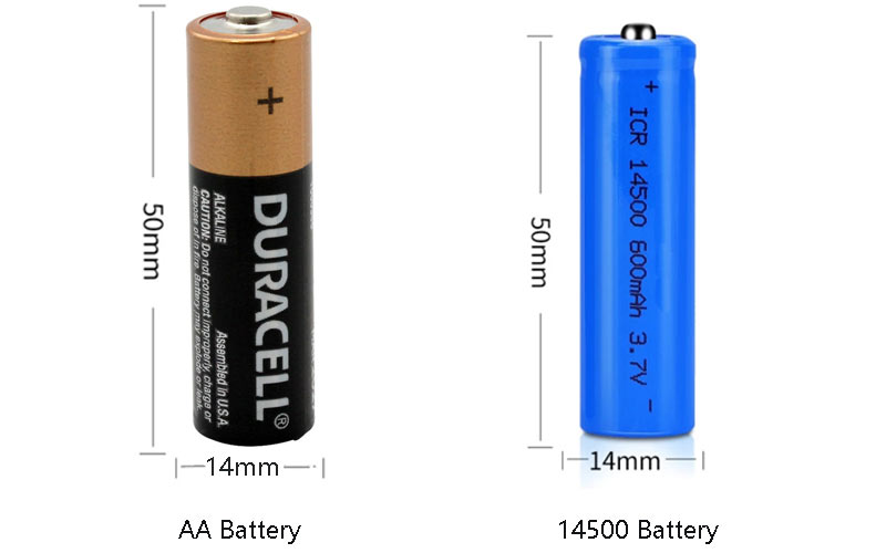 14500 battery vs aa battery