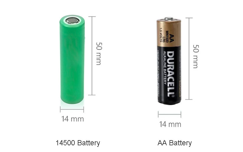 AA vs 14500 battery